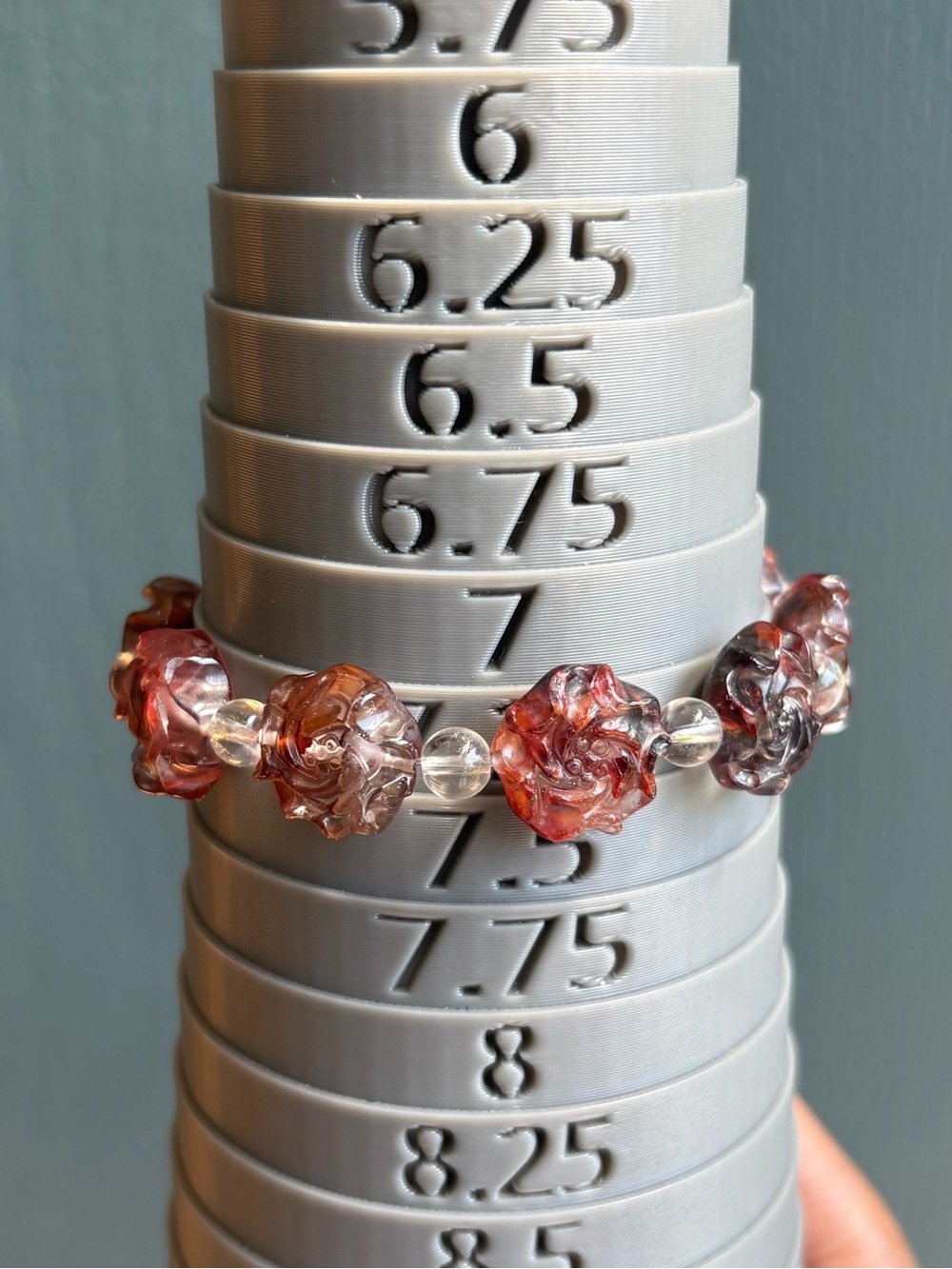 Fire Quartz Flower Crystal Charm Bracelet - Picture 5 of 12